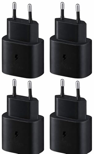 Chargeur rapide 25W USB-C bloc secteur triple noir sans câble pour smartphone