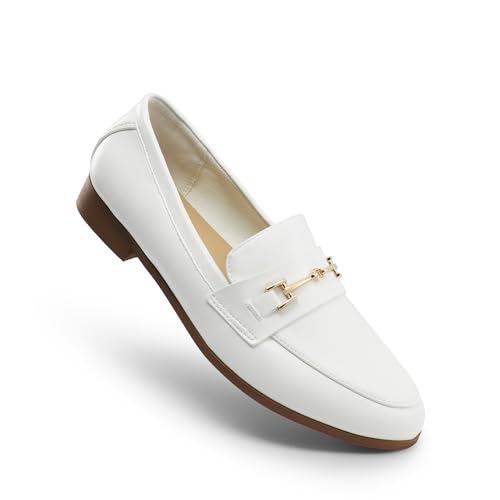 Dream Pair Women's Soft & Stylish Leather Penny Loafers for Daily & Dressy Occasions