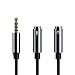 Produktbild Rpanle Kopfhörer Adapter Splitter 3.5mm Audio Y Splitter Kabel Male auf 2X Female (Headset und Mikrofon) Nylon Kopfhörer Doppelstecker für PC Gaming Headset, Xbox One, PS4, Smartphones und Laptop