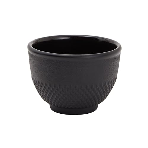 Foto von Juvale Japanisches Teeset mit Gusseisen-Teekanne (1200ml), Untersetzer und 2 Becher, Teeset im Tetsubin-Stil, Schwarz