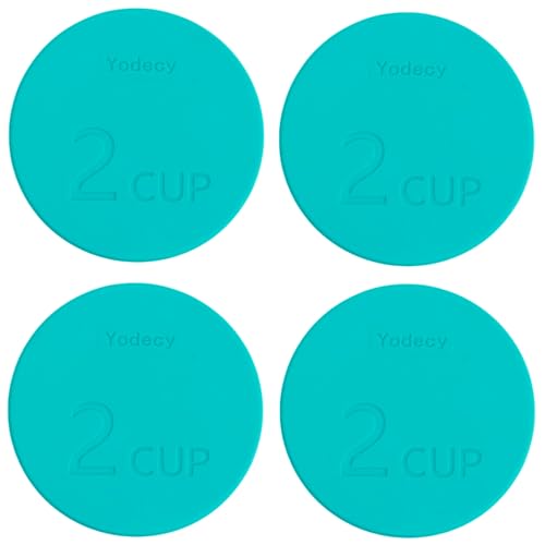 Yodecy Silicone Bowl Lids fit Pyrex Glass Bowls 7200-PC 2 Cup Yodecy Silicone Bowl Lids fit Anchor Hocking Glass Bowls 7200-PC 2 Cup Replacement Lids 4.76in(4 Pack Blue-green)