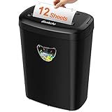 Aktenvernichter:Aktenvernichter fürs Home Office, papierschredder 12-Blatt-Aktenvernichter mit hoher Sicherheitsstufe P-4,Kreuzschnitt,Kreditkarte/CD,Aktenvernichter für das Home Office