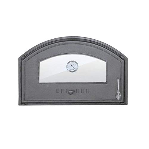 Sellon24 Gusseisen Ofentür mit Thermometer