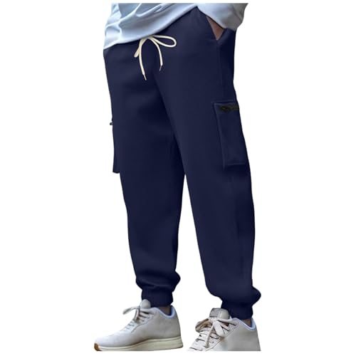 Mens Corduroy Sweatpants Elastic Waist Drawstring Straight Leg Trousers Casual Joggers Tapered Sweatpant with Pockets