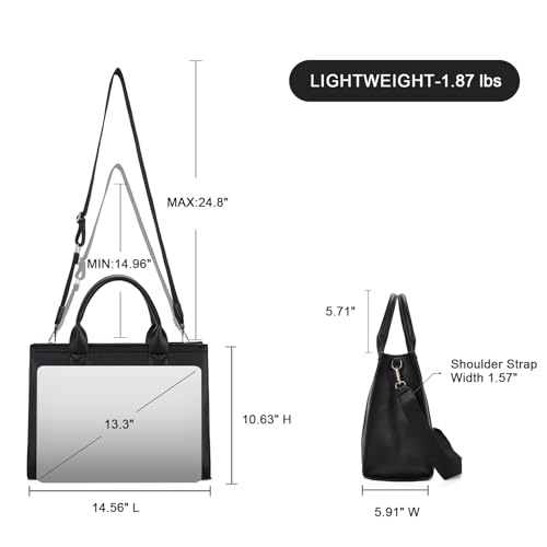 Image of Telena Tote Bag for Women Crossbody Handbags Leather Tote Purse with Compartments Black A