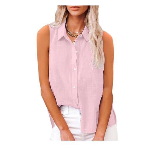 Haut d'été pour le bureau avec chemise sans manches boutonnée coupe ample