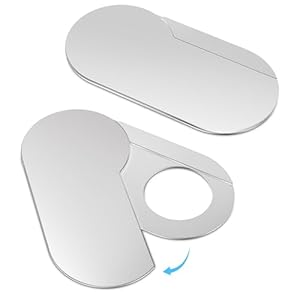 CloudValley Webcam Cover, Durable Metal 0.015 inch Ultra-Thin Web Laptop Privacy Camera Covers for MacBook Air Pro, iPad PC, iPhone Pad Smartphones, Flip Computer Accessories, 2-Pack,Silver