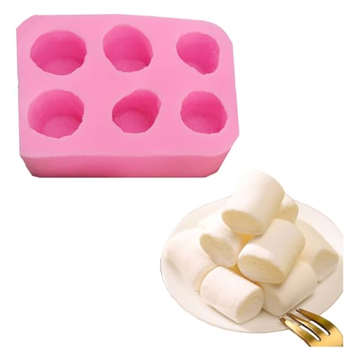 Marshmallow Silicone Mold 6 cavities mini Wax mold Resin mold soap mold Realistic Marshmallow Flexible mold (1pcs pink) by INNOYUMLIN - Used condition - US$12.73