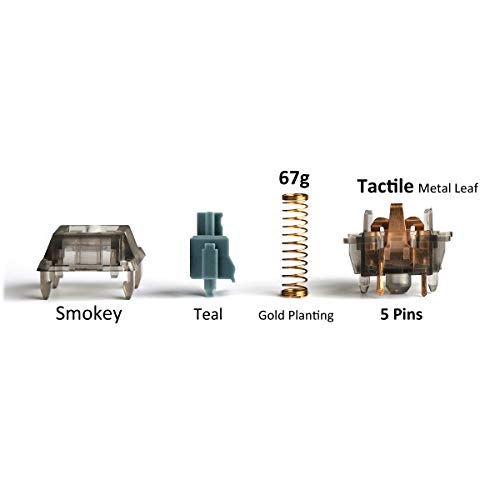 Image of DUROCK T1 Tactile Keyboard Switches, 5 Pins Switches for Mechanical Keyboards with Special Tactile Stem, 67g Mechanical Keyboards Switches (T1 Smokey 67g, 90pcs)