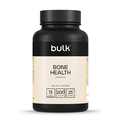 Bulk Bone Health Supplement Capsules, Calcium, Vitamin K, Vitamin D, Pack of 90, 30 Servings, Packaging May Vary