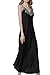 ASHER FASHION Satin Nightgowns for Women Long Silk Nightdress Vintage Lace Chemise Maxi Sleepwear Black L