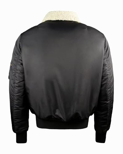 TOP GUN Official B-15 Men’s Flight Bomber Jacket with Patches2