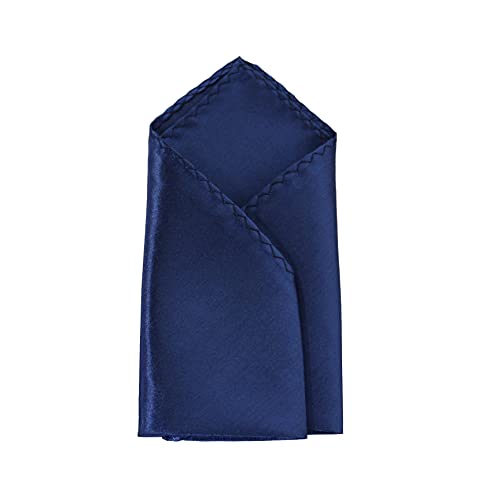 Image of TIE STUDIO Men's Solid Pocket Square | Size- 10cm x 10cm | Colour-Royal Blue | Pack of 1 |