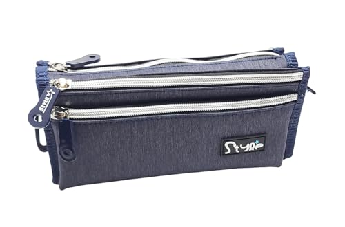 Image of Crackles Fabric Toiletry Bag for Men Travel Pouch for Toiletries Shaving Kit & Cosmetics, Water Resistance Pouch for Travel Accessories, Organizer Travel Pouch for Make Up with Multi Sections (Blue)