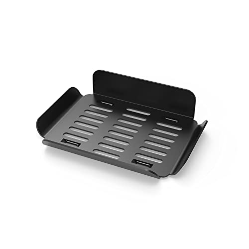 ANYHI Porte-savon pour mur de douche, porte-savon de douche en aluminium noir avec drainage, porte-savon autocollant pour cuisine, évier de salle de bain, garde les barres de savon au sec Cover