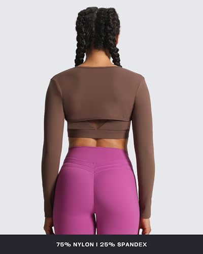 Image of Aoxjox Women's Lexi Lined Bolero Shrug | workout long sleeve,waist-defining cropped fit,open front cardigan,buttery soft fabric,layering,yoga,gym,daily wear