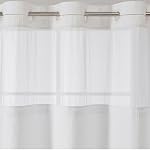 71" W x 74" H Waffle-White Hotel Style Rideau de douche avec snap dans le linge pour salle de bain imperméable machine lavable,Ring moins rideau de douche,Machine lavable