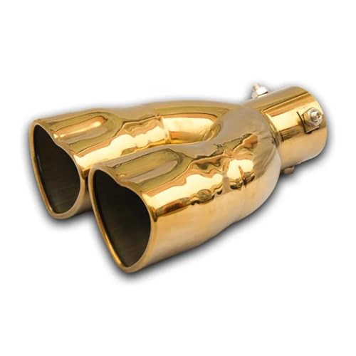 Embout d'échappement double cœur en acier inoxydable doré de haute qualité