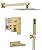 HoliSpa Gold Tub Shower System, All Metal Tub Shower Faucet Set with 12" Rain Shower Head and Handheld Spray combo, Wall Mounted Shower Systems with Tub Spout, Valve and Trim Kit, Brushed Gold