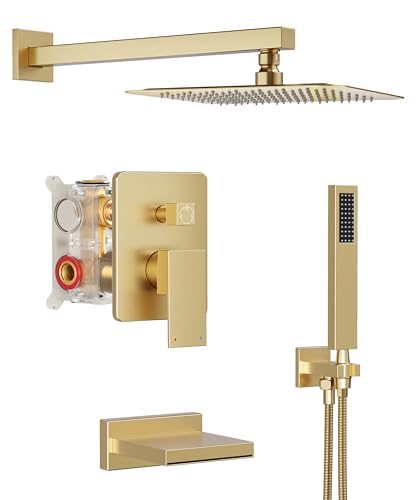 HoliSpa 10-Inch Gold Tub Shower Kit