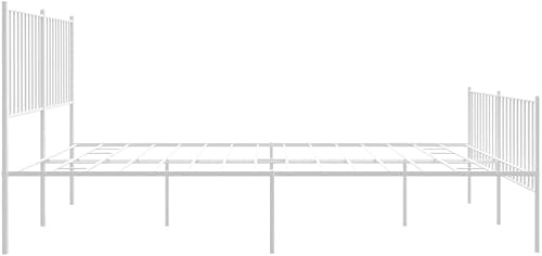 Miniatura 6 de Metal Bed Frame with Headboard Bed Frame Full Platform Bed Full Metal Bed Frames Full Bed Frame with Headboard and Footboard White 59.8"x78.7"