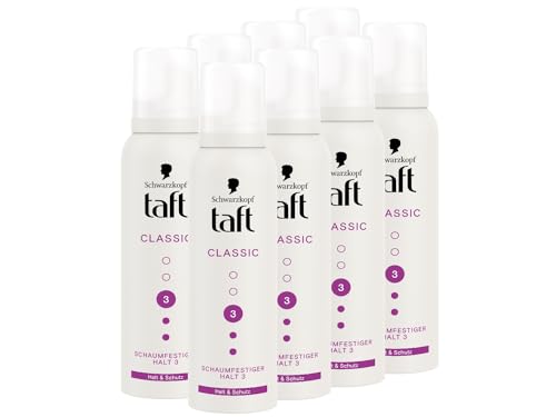Mousse coiffante Taft Schwarzkopf finis les cheveux rebelles grâce au lot de 8 flacons classiques