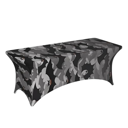 Nappe de table extensible 1,8m chauve-souris grise en élasthanne pour buffet rectangulaire - 4