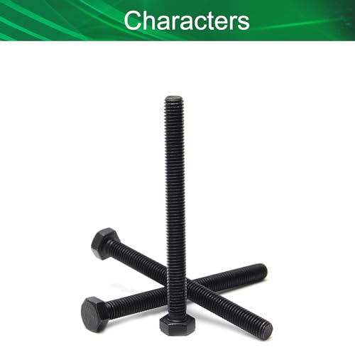 Image of 5Pcs Hex Bolts, M8-1.25x90mm Carbon Steel Hex Screw Bolts Metric Rustproof Fully Threaded Hex Drive Cap Bolts Screw Fastener Hardware Black