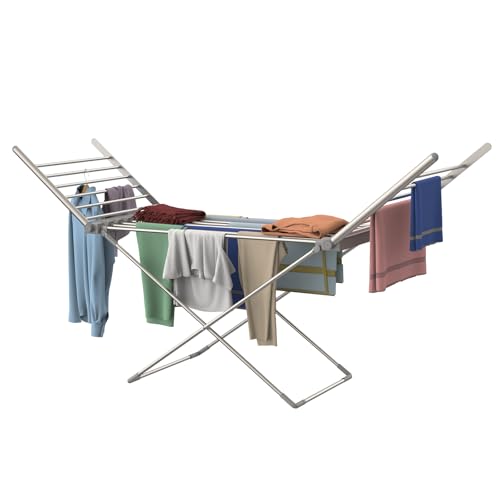 Innotic Heated Clothes Airer, Foldable Winged Heated Clothes Horse Indoor, 230W Electric Airer Drying Rack, Large Capacity & Energy Efficient