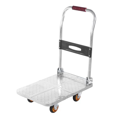 Carrito de plataforma plegable de alta resistencia de 100/230/500 kg, ruedas silenciosas, carrito de transporte de muebles grandes, diseño compacto (tamaño: 60 x 40 cm, carga máxima de 100 kg)