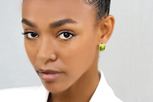 Boucles d'oreilles péridot carré de créateur, bijoux faits à la main d'exception - 2