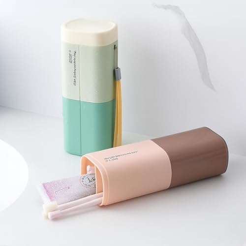 Image of Shopiable Store Plastic Travel Toothbrush Case Multifunctional Toothpaste Container Portable Business Trips Wash Cup Holder Organizer Towel Storage Box For Traveling,Camping,Business Trip School(2)