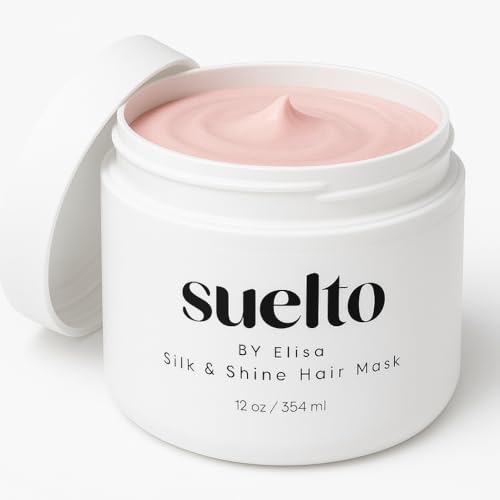 Suelto Silk + Shine Hair Mask Instant Shine Enhancing Hair Mask Formulated with Argan Oil, Sunflower Oil Panthenol, Hydrolyzed Proteins 12 Fl. Oz