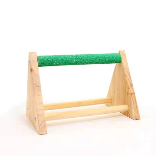Image of Parrot Play Wood Stand, Bird Grinding Perch Table Trimming Bird Training Stands Portable Table Playstand for Small Cockatiels, Conures, Parakeets, Finch