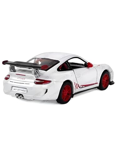 Image of 1:36 Porschee GT3 RS 2010 Alloy Sports Car Model - Diecast Metal Pull Back Toy with Openable Doors, Inertia Action, Collectible Car for Kids & Adults-White