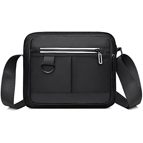 IWTTWY Men Bag Messenger Bag Shoulder Bag Multi Pockets - Small Crossbody Bag Waterproof Casual Bag for Men Working Shopping School Travel, Black Cover