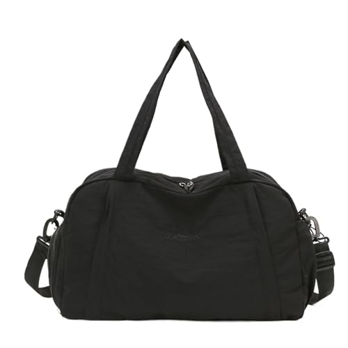 Wet And Dry Separation Women's Handbag Travel Soft Foldable Pure Cotton Breathable Leisure Bag(Black)