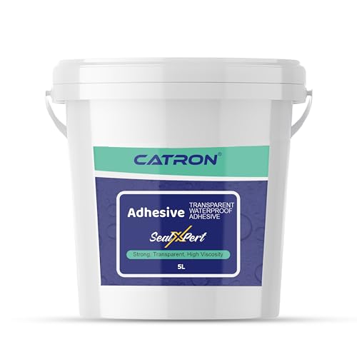 Image of Catron 5L /5Kg Transparent Waterproof Glue with Brush for Crack Seal, Roof Water Leakage Solution, Indoor and Outdoor Epoxy Resin Adhesive Sealxpert Sealant | for Bathroom, Walls, Tiles and Pipes