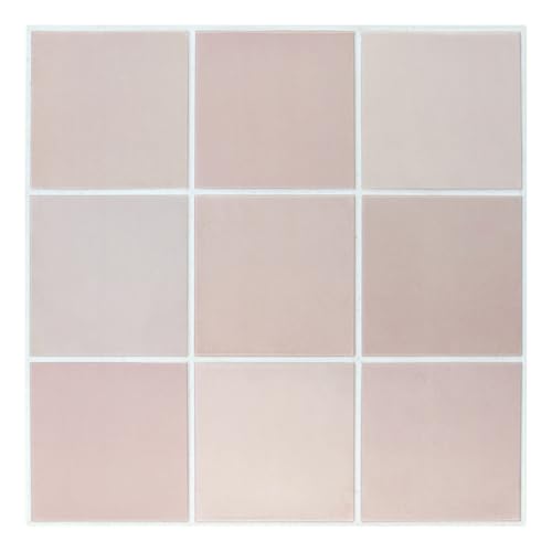 Commomy 10 Pcs Matte Pink Peel and Stick Wall Tile,11.8"X11.8"