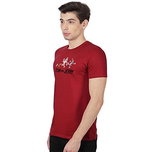 Image of Free Authority Tom & Jerry Printed Regular Fit White Cotton Men's T-Shirt