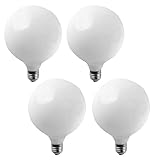 Lxcom Lighting G95/G30 LED Globe Light Bulbs 9W LED Bulb 80W Equivalent Warm White 3000K Round Vanity Light Bulb E26/E27 Base Glass Light Bulbs for Home Bathroom Vanity Mirror Light, 4 Pack
