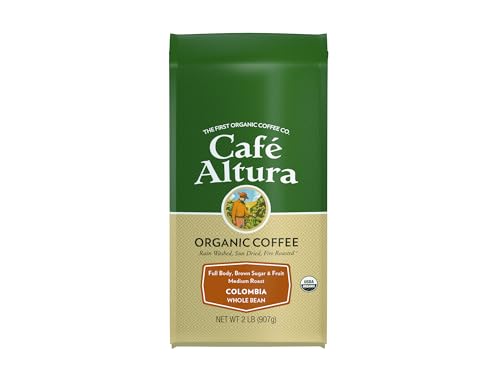 Cafe Altura Organic Colombian Whole Bean Coffee 2lb