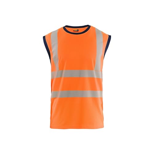 Gilet de travail sans manches Blaklader 3575 haute visibilité orange marine L XL