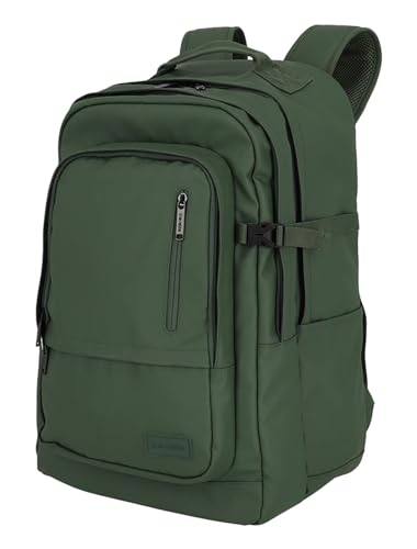 Travelite Rucksack aus wasserabweisendem Material, gepolstertes Laptop Fach 15,6 Zoll, BASICS Tagesrucksack mit Aufsteckfunktion, 48 cm, 28 Liter, 900 Gramm