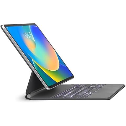 runelk Keyboard Case for iPad Air 13 2024 and iPad Pro 12.9 inch 2022-6th / 2021-5th / 2020-4th / 2018-3rd Generation – Magnetic Keyboard Case with Multi-Touch Trackpad – Floating Cantilever Stand Cover
