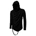 Todays Daily Deals Mens Shirts Big and Tall Solid Long Sleeve Pile Collar Irregular Pullover Shirt Fall Fashion Outdoor Clothing Undershirt Men Black L