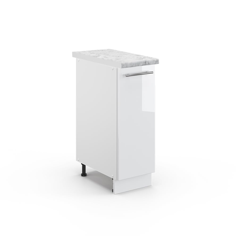 Vicco Colonna dispensa cucina Fame-Line, Bianco lucido, 30 cm