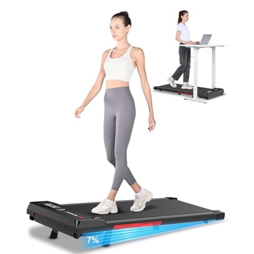 Bigzzia Tapis Roulant électrique Pliant,Walking Pad 10 km/h,Tapis de Course Extra Large,avec télécommande et écran LCD Cadre renforcé et Poids Maximum de 220 LB for Home Office Exercise (Noir)