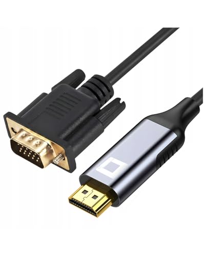 Co2 HDMI a VGA D-SUB 2K/60Hz, Full HD 1080p, Plug & Play, chapado en oro, adaptador desechable de entrada VGA, salida HDMI, convertidor, compatible con ordenadores portátiles, monitores, proyectores
