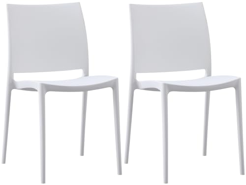 CLP 2er-Set Gartenstuhl Meton, stapelbar, pflegeleicht aus Kunststoff,...